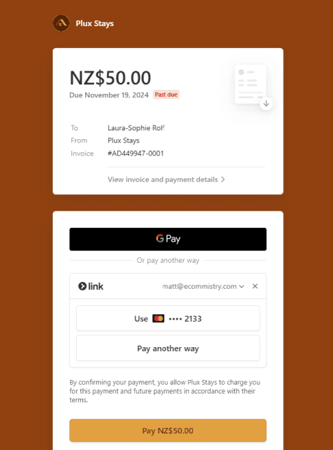 Branded Stripe checkout example