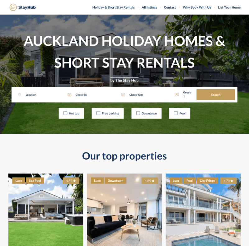 Stayhub direct booking example