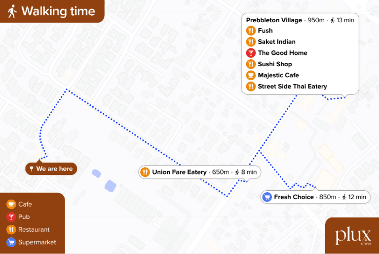 Walking and driving map example 1